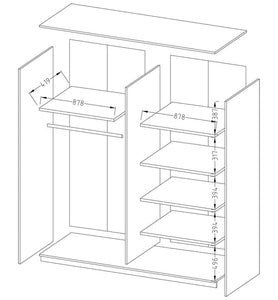 Oak Monastery Sliding Door Mirrored Wardrobe