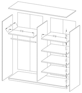 Oak Monastery Sliding Door Mirrored Wardrobe