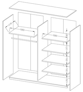 Oak Monastery Sliding Door Mirrored Wardrobe