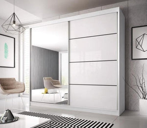 Hamilton Sliding Mirror Door Wardrobe 233cm