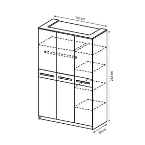 3 Door Wardrobe 140cm